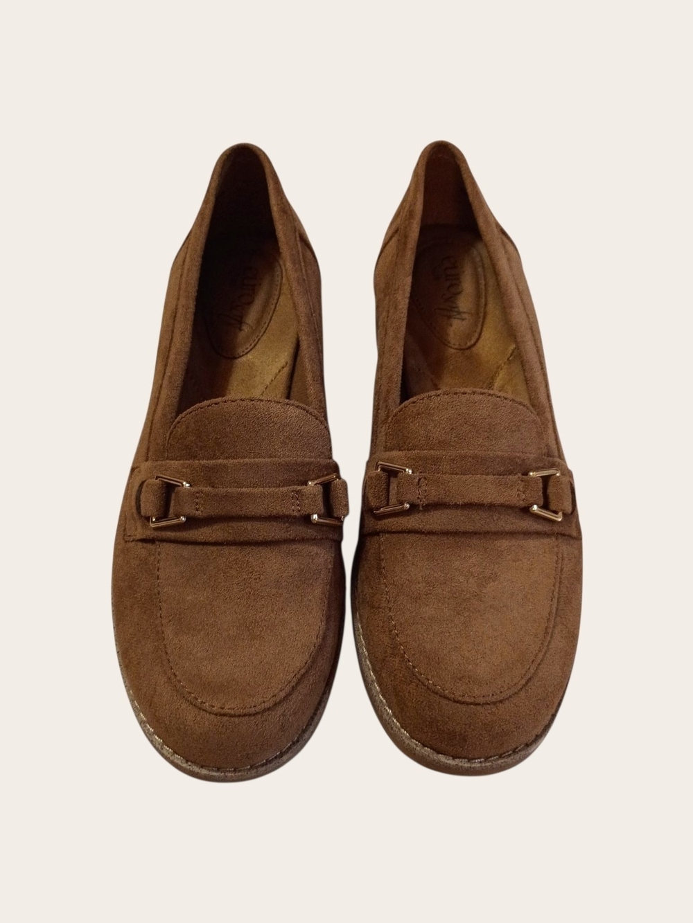 Brown Suede Slip-On Loafers with Bit Detail